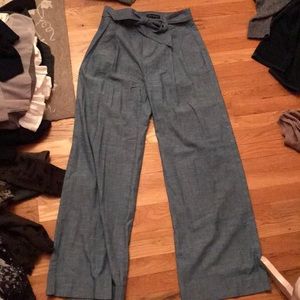 Blue denim wash wide leg trousers pants